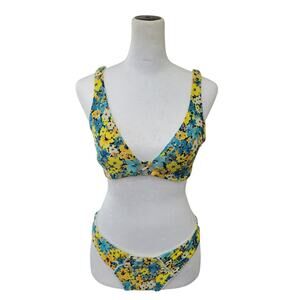 L‎ Space Playa Bikini Swimsuit Women's Size Large Daisy Diamond Two Piece Floral